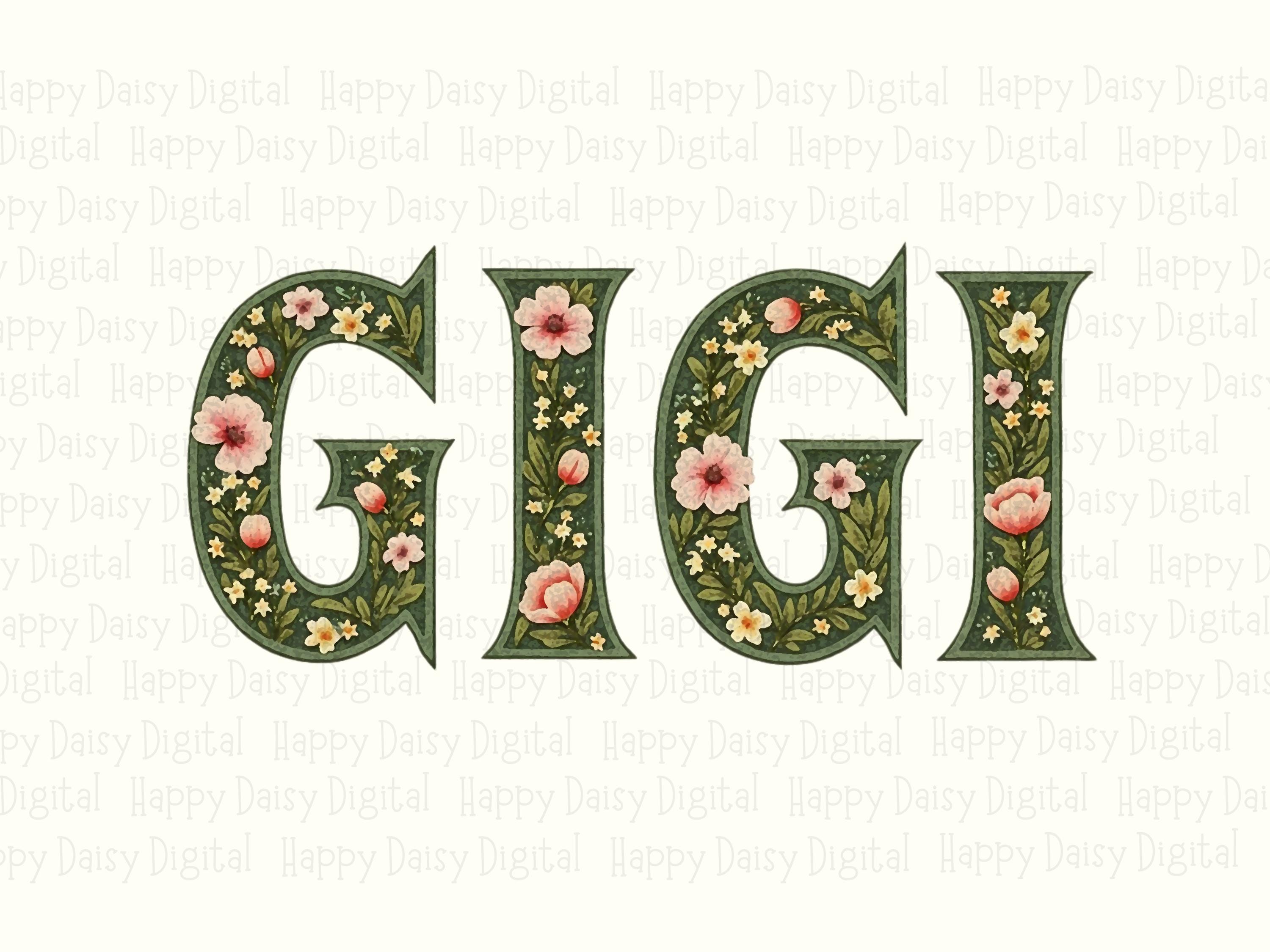 Gigi PNG Gigi Floral Design Bold Text Commercial Use POD - Image 2