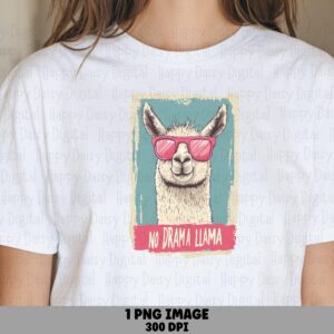 No Drama Llama PNG Llama Design No Drama Llama Commercial Use POD
