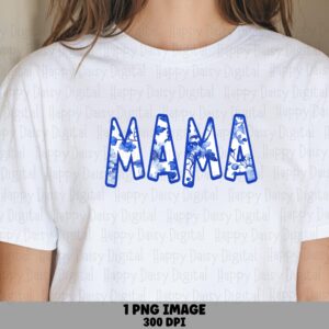 Mama PNG Mama floral Design Textured Block Text Commercial Use POD