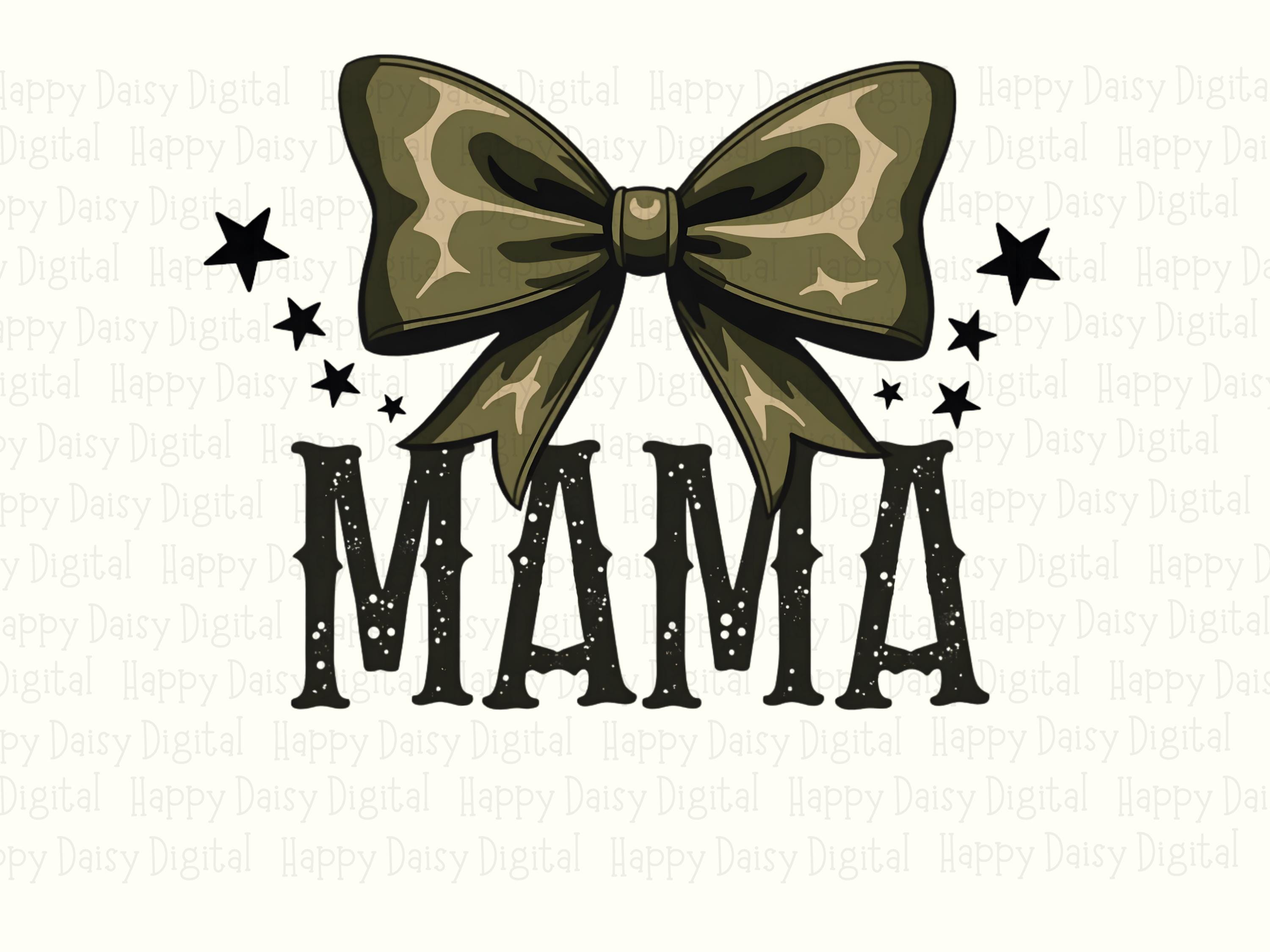 Mama PNG Mama Bow Design Star Accents Commercial Use POD - Image 2