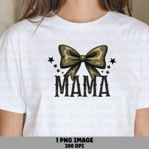 Mama PNG Mama Bow Design Star Accents Commercial Use POD