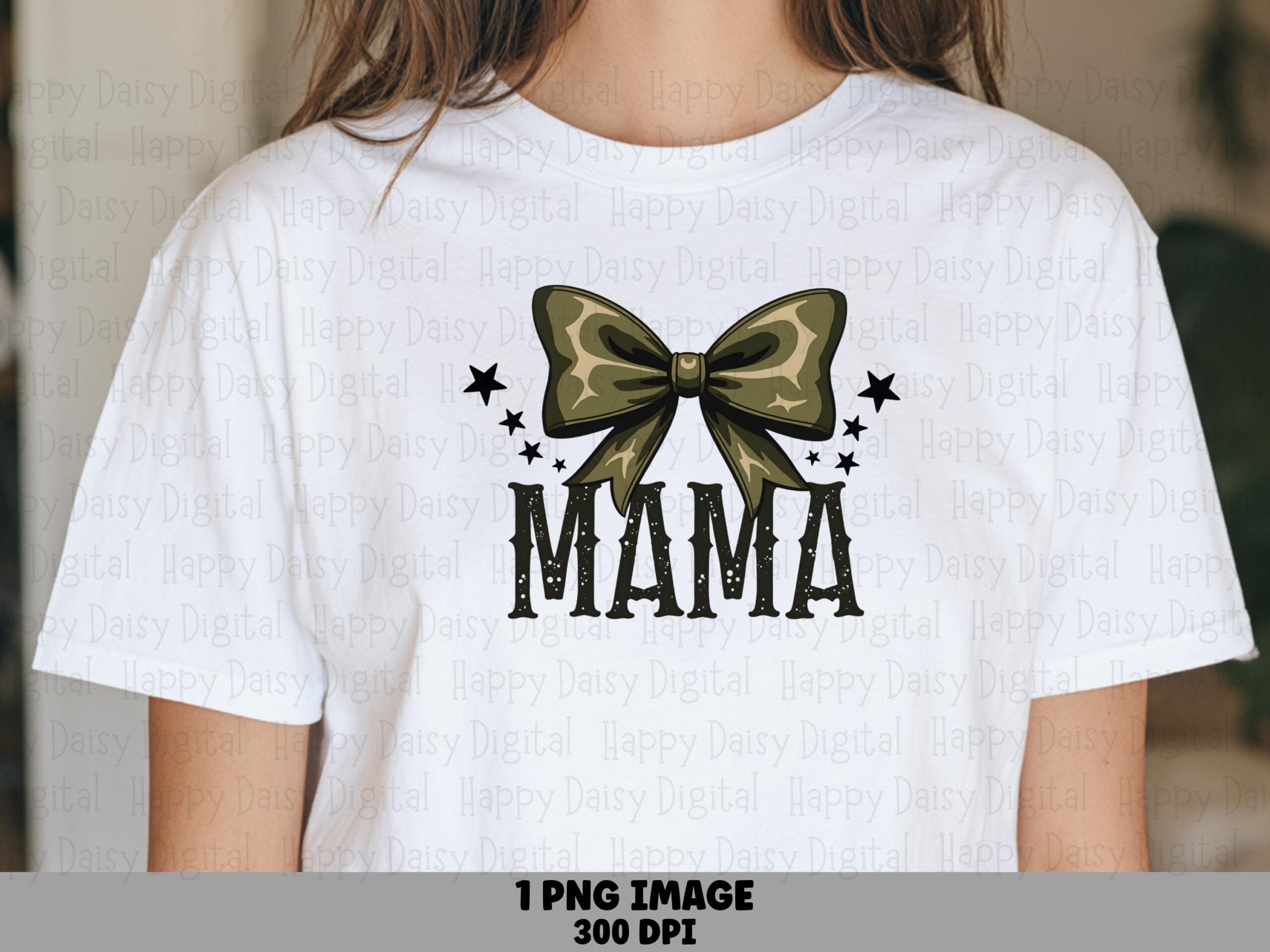 Mama PNG Mama Bow Design Star Accents Commercial Use POD