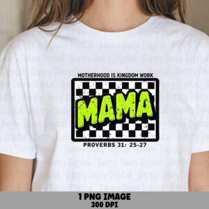 Mama PNG Mama Checkered Design Faith Based Mom Quote Commercial Use POD
