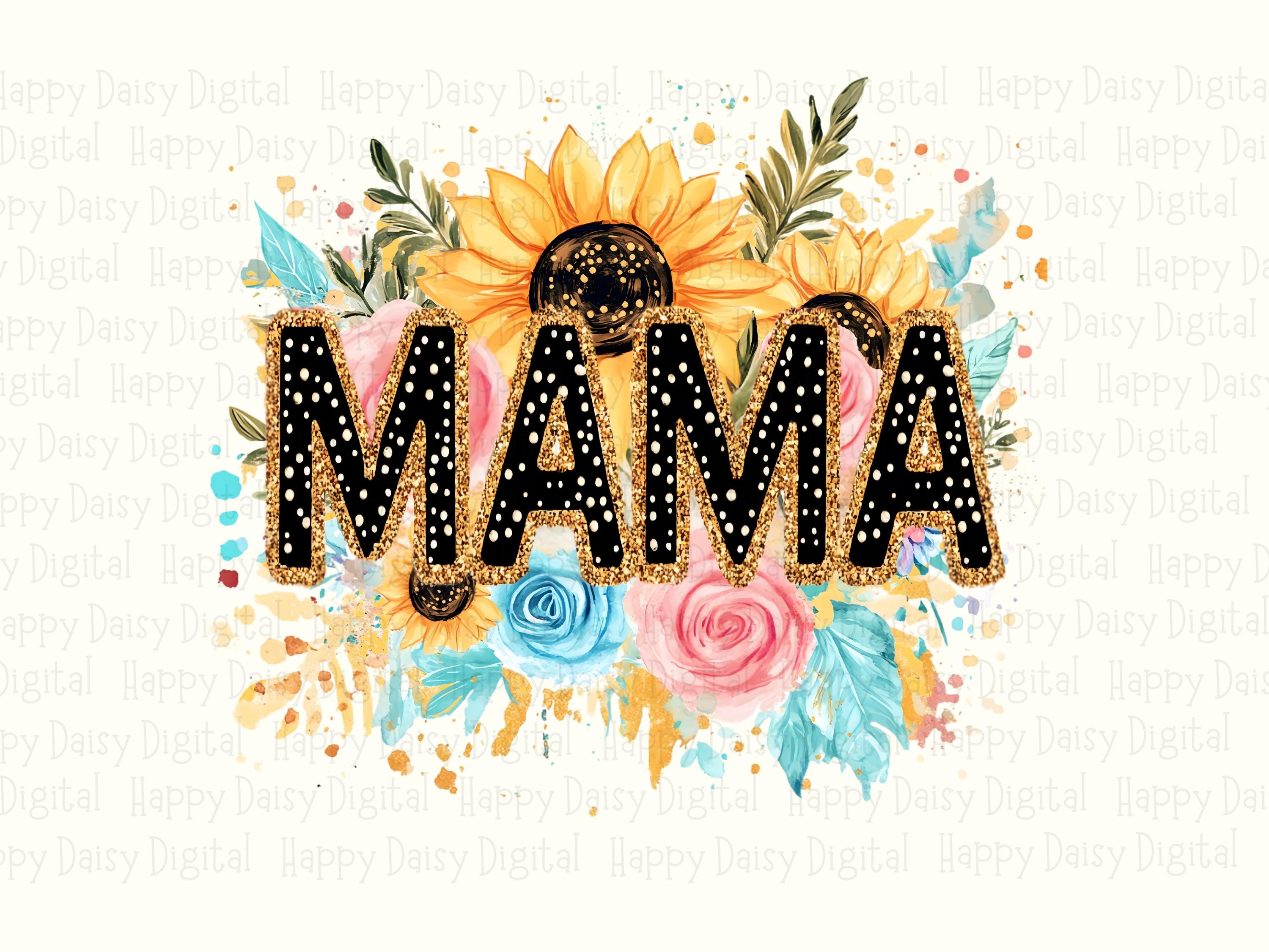 Mama PNG Mama Sunflower Design Wildflower Illustration Commercial Use POD - Image 2