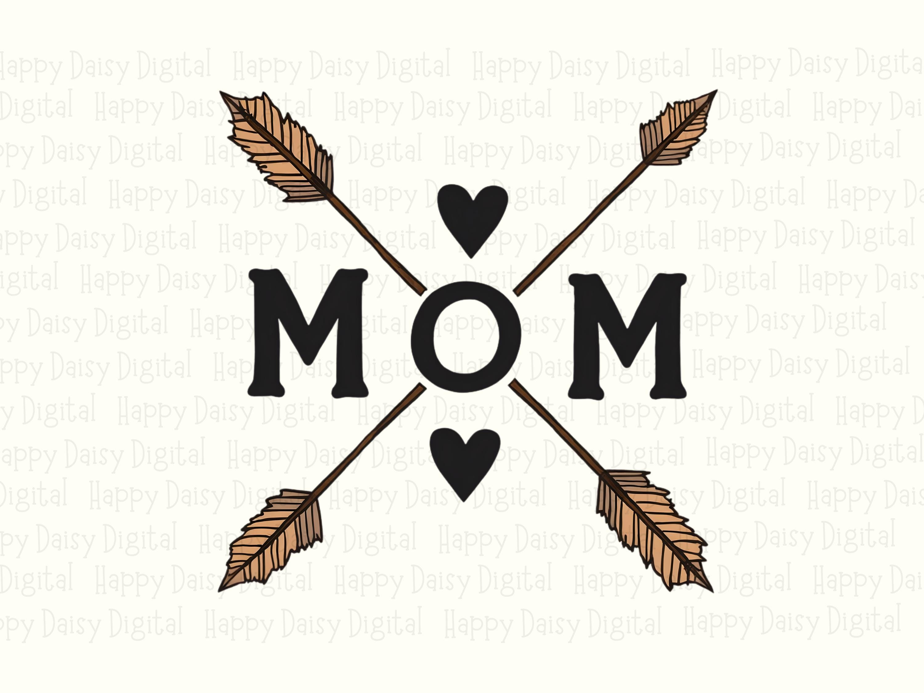 Mom SVG PNG Mom Arrows Design Heart Accent Cricut Silhouette Canva Commercial Use POD - Image 2