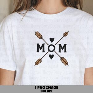 Mom SVG PNG Mom Arrows Design Heart Accent Cricut Silhouette Canva Commercial Use POD