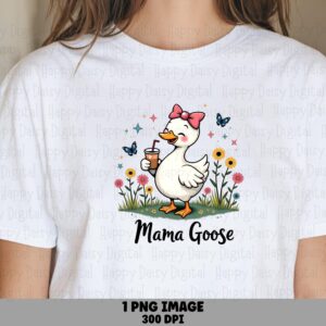 Mama Goose SVG PNG Mama Goose Design Goose Illustration Cricut Silhouette Canva Commercial Use POD