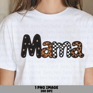 Mama SVG PNG Mama Leopard Script Animal Print Design Cricut Silhouette Canva Commercial Use POD