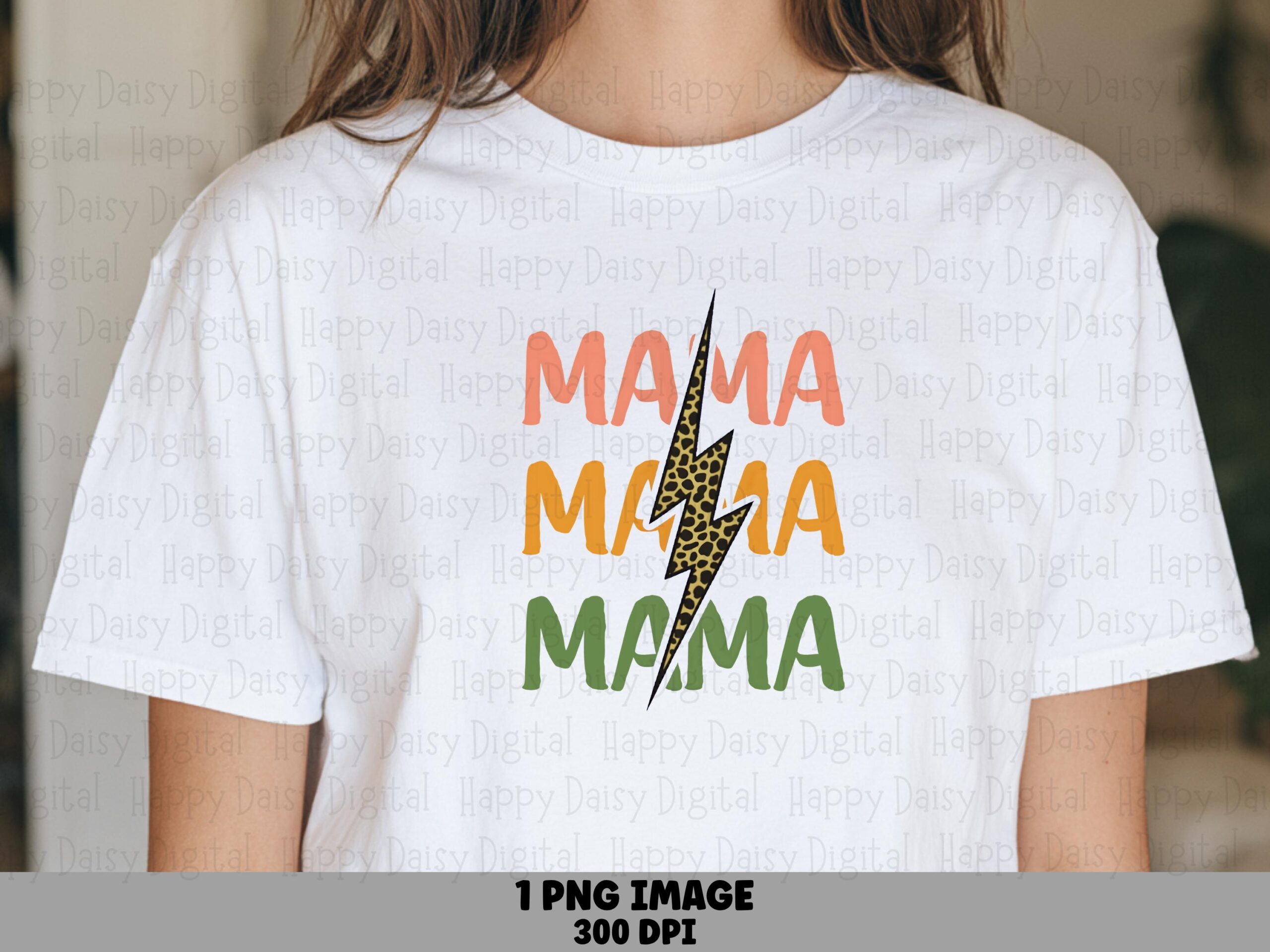 Mama SVG PNG Mama Lightning Design Colorful Repeated Text Cricut Silhouette Canva Commercial Use POD