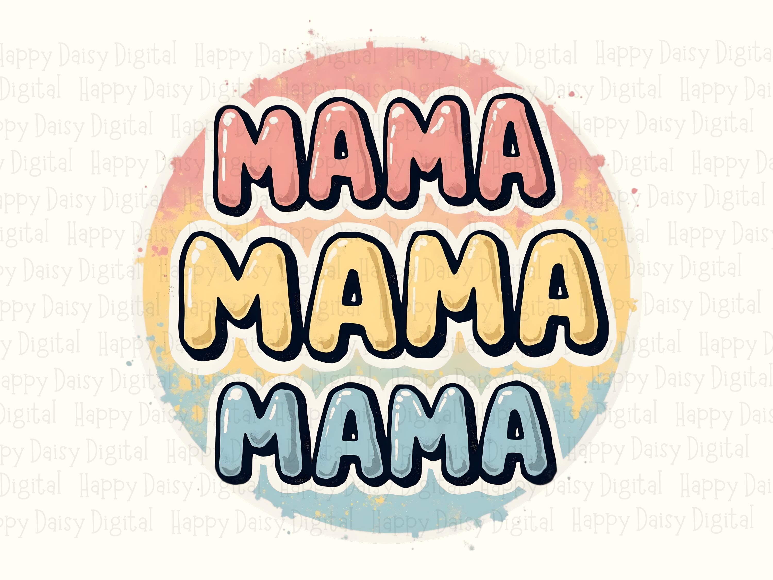 Mama SVG PNG Mama Rainbow Badge Circular Badge Design Cricut Silhouette Canva Commercial Use POD - Image 2