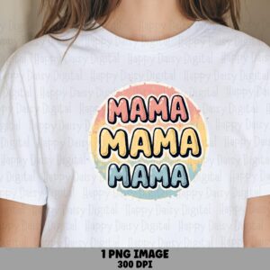 Mama SVG PNG Mama Rainbow Badge Circular Badge Design Cricut Silhouette Canva Commercial Use POD