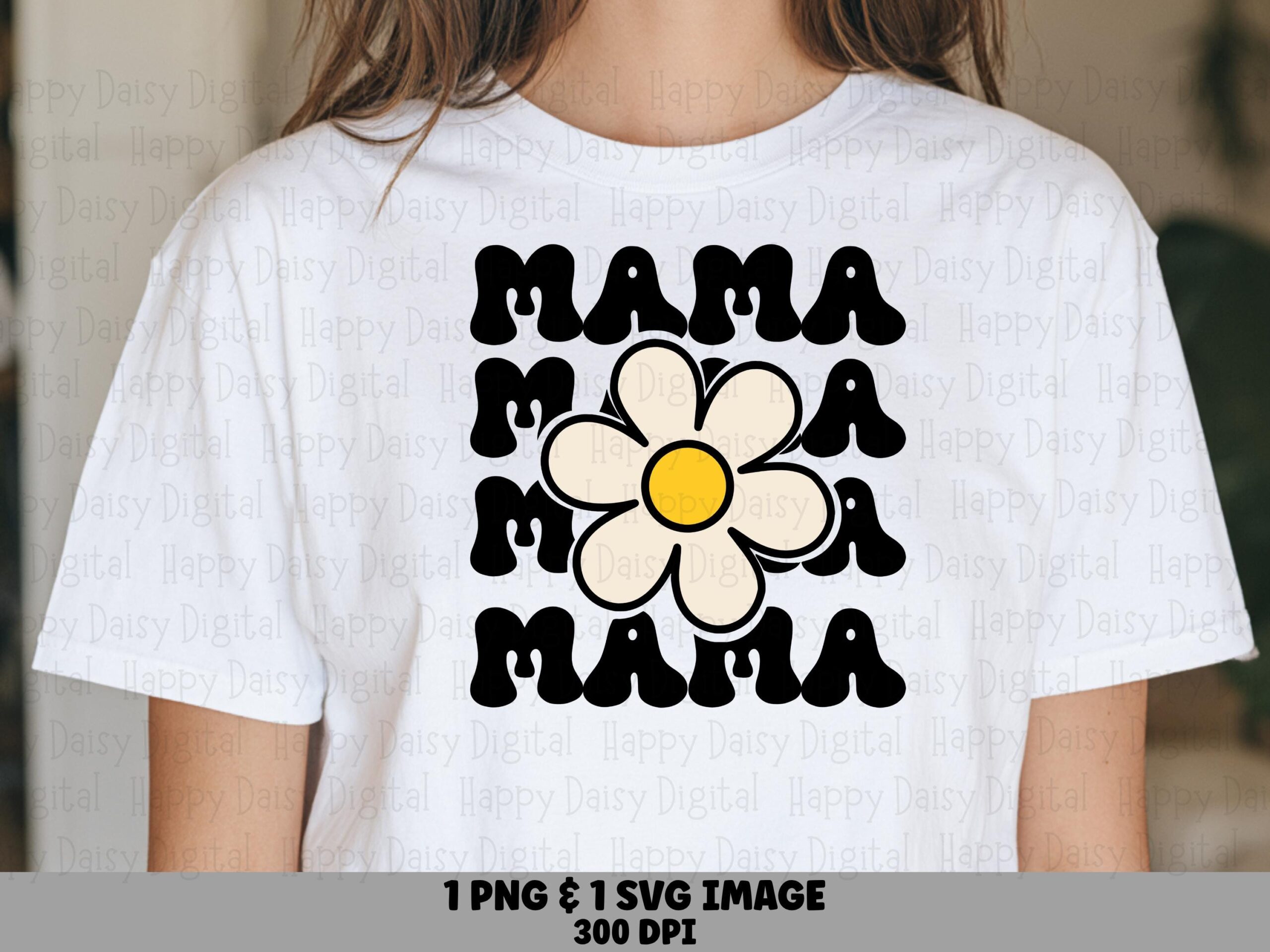Mama SVG PNG Mama Heart Design Dotted Border Accent Cricut Silhouette Canva Commercial Use POD