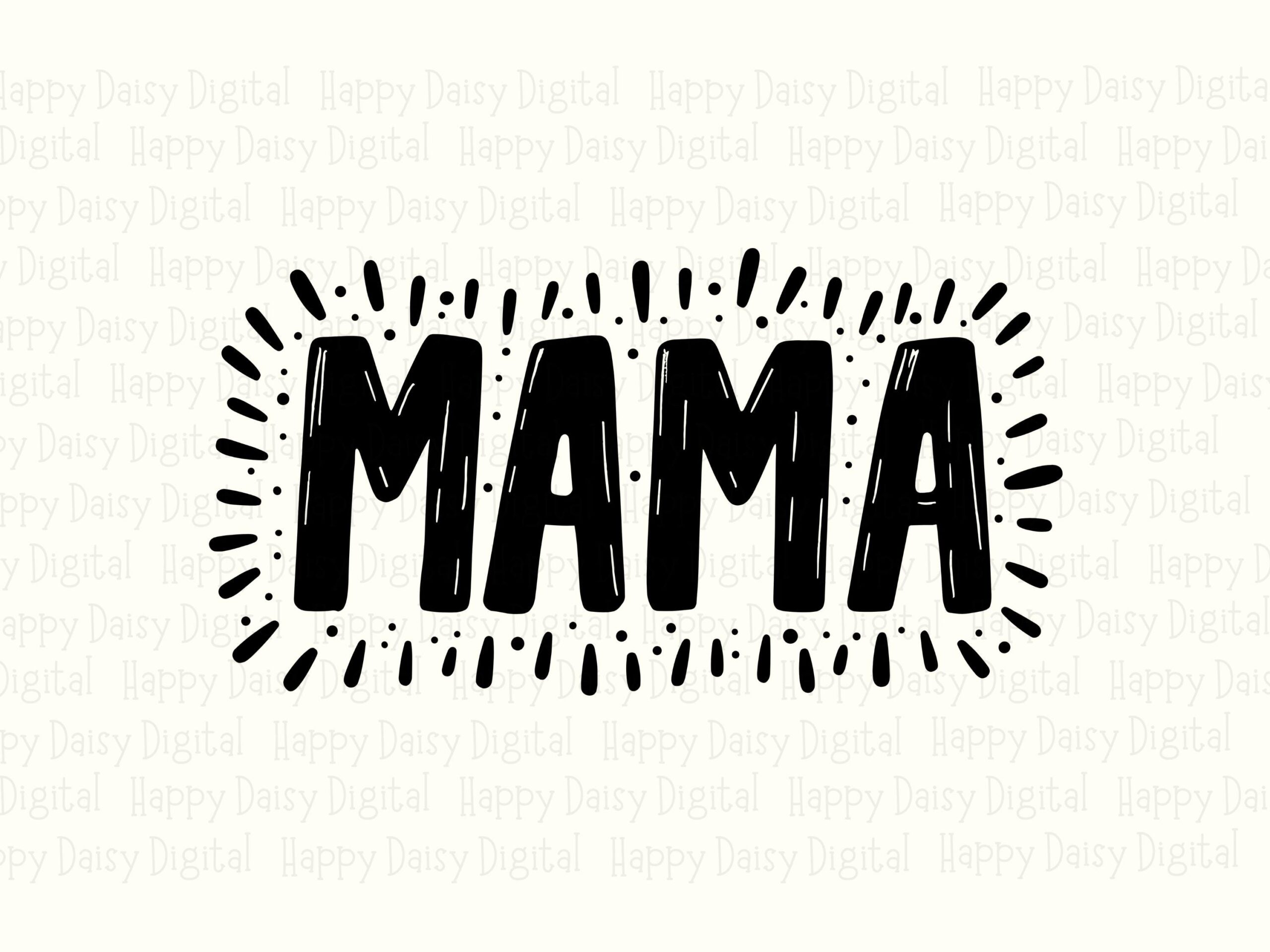 Mama SVG PNG Mama Dotted Hearts Design Dotted Border Accent Cricut Silhouette Canva Commercial Use POD - Image 2