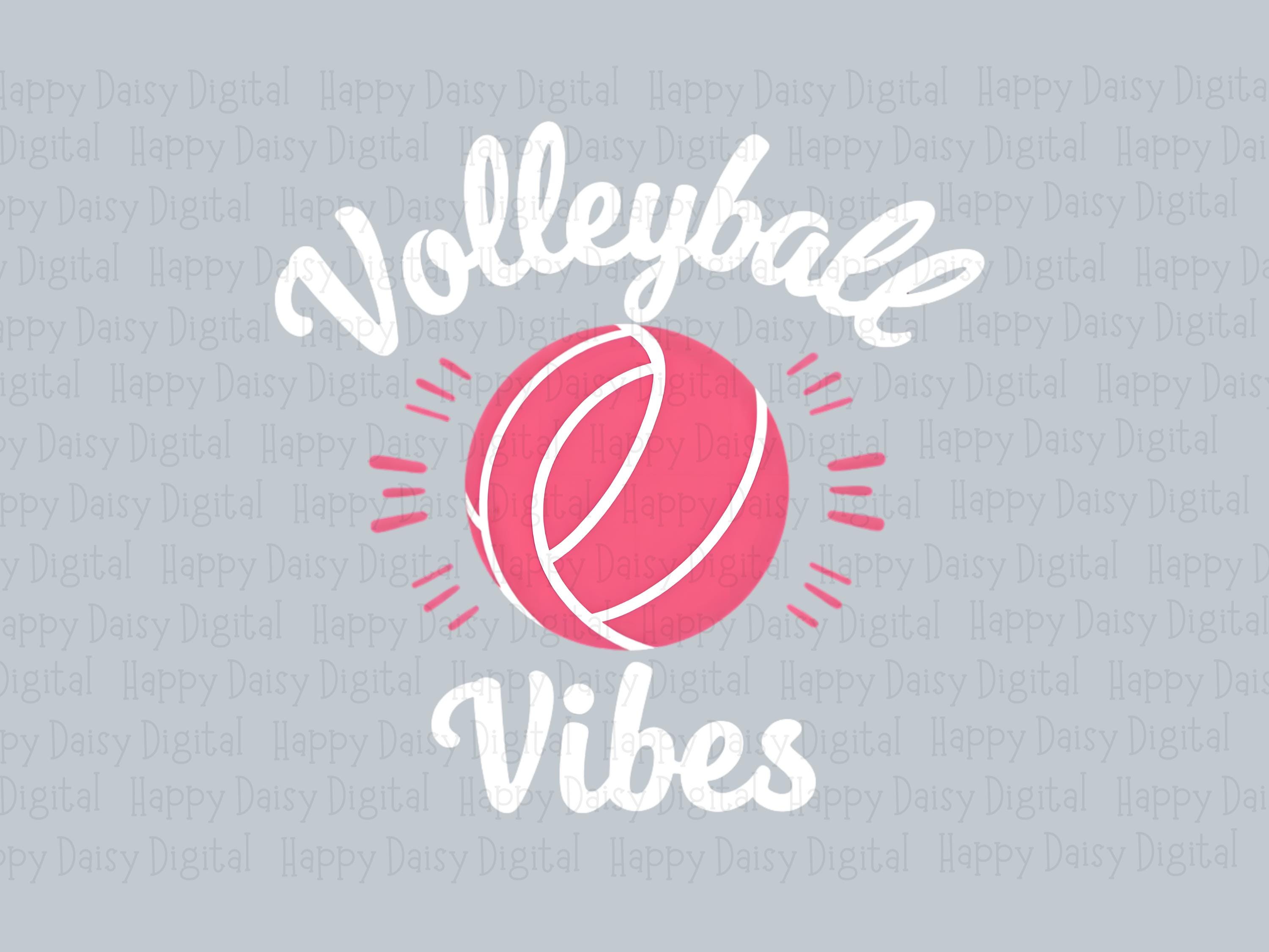 Volleyball Vibes PNG Volleyball Vibes Design Script Text Design Commercial Use POD - Image 2