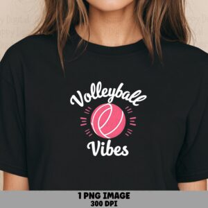 Volleyball Vibes PNG Volleyball Vibes Design Script Text Design Commercial Use POD