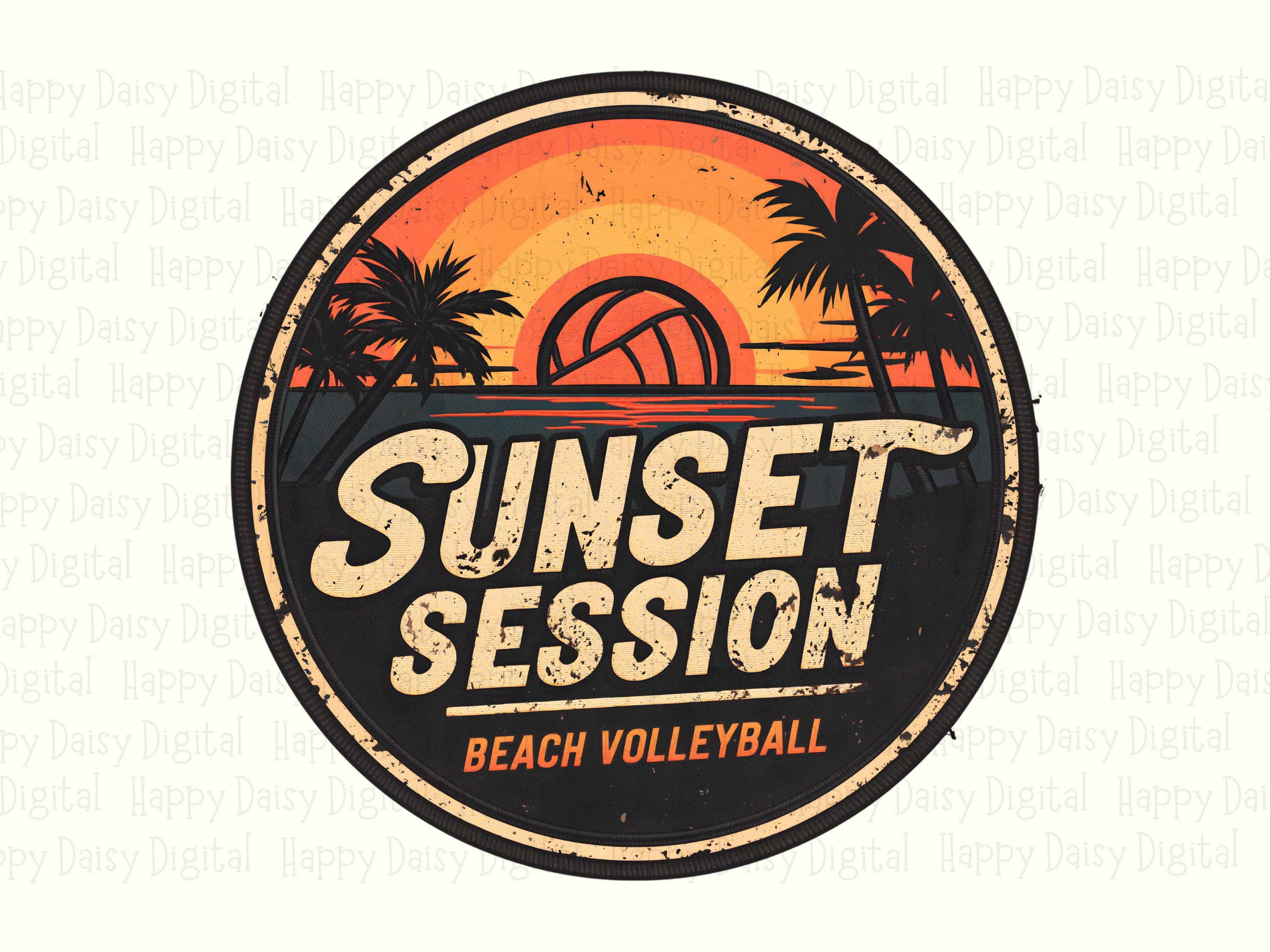 Sunset Session PNG Sunset Session Badge Retro Badge Design Commercial Use POD - Image 2