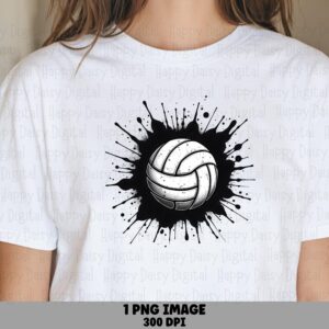 Volleyball PNG Volleyball Splatter Design Paint Effect Illustration Commercial Use POD