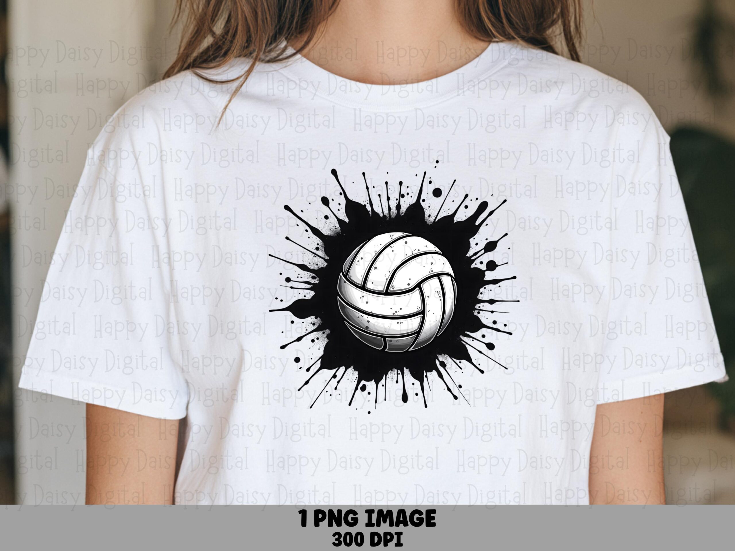Volleyball PNG Volleyball Splatter Design Paint Effect Illustration Commercial Use POD
