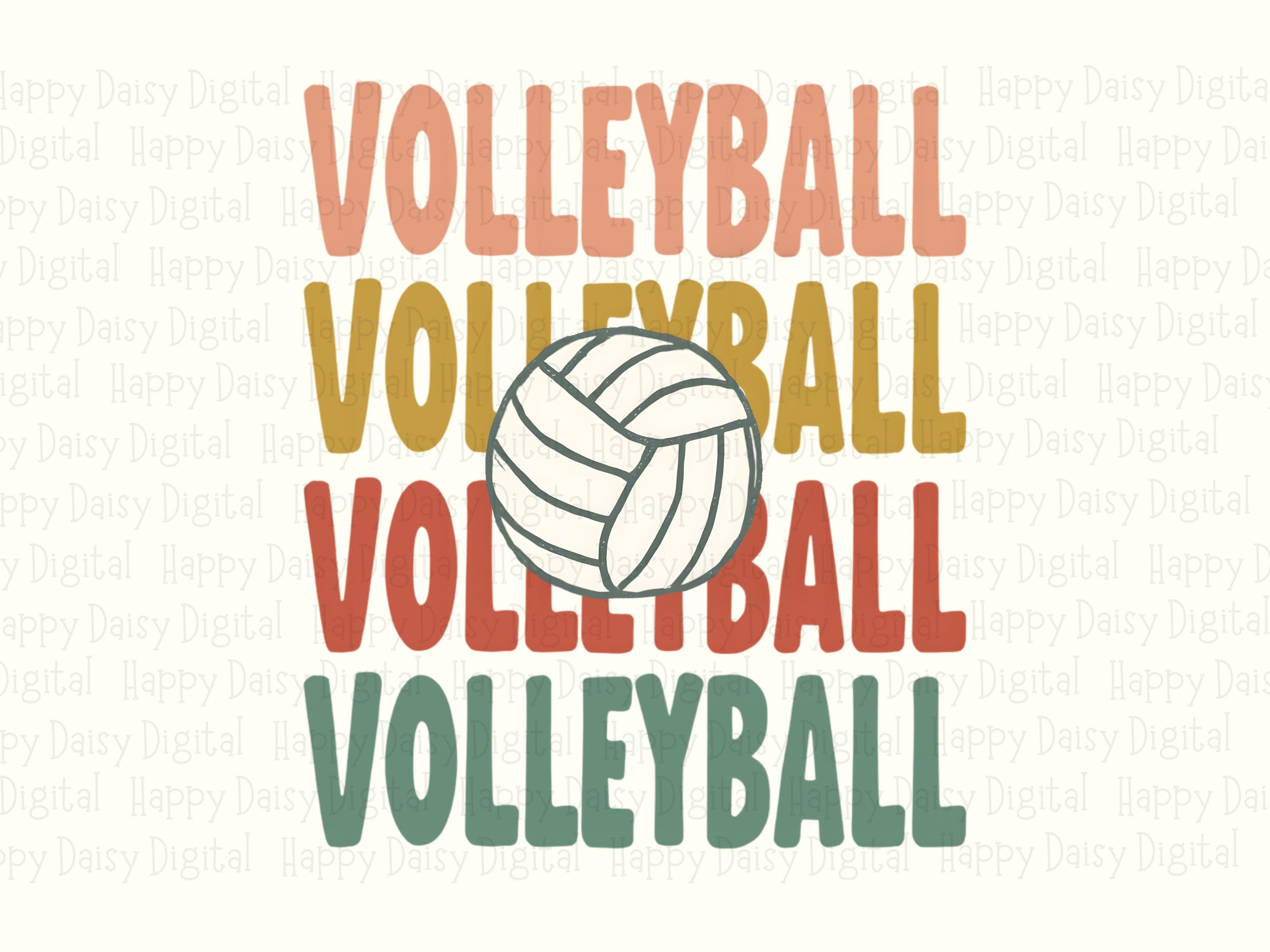 Volleyball PNG Volleyball Gradient Stack Repeated Text Pattern Commercial Use POD - Image 2