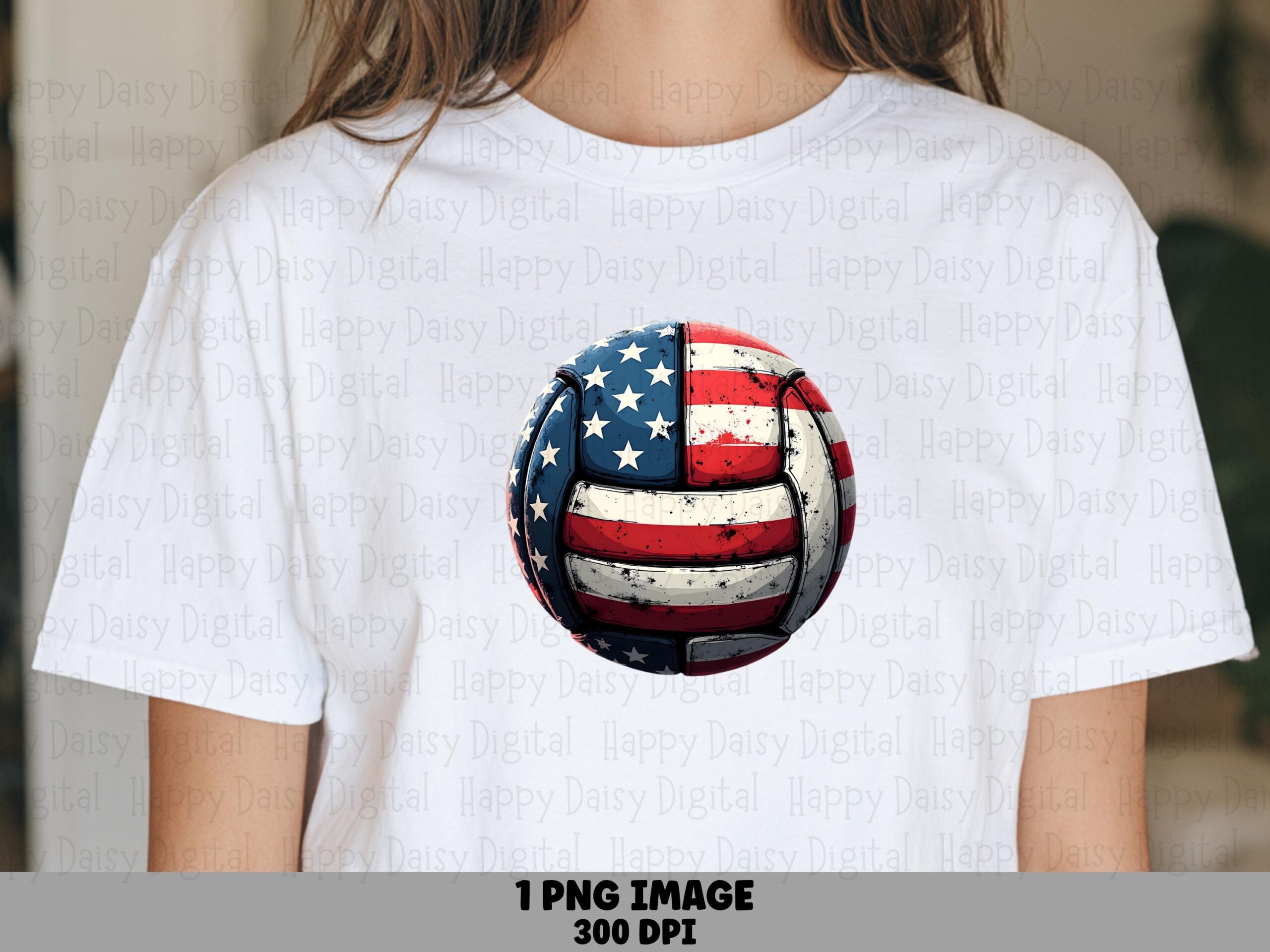 Volleyball PNG American Flag Volleyball Patriotic Design Commercial Use POD
