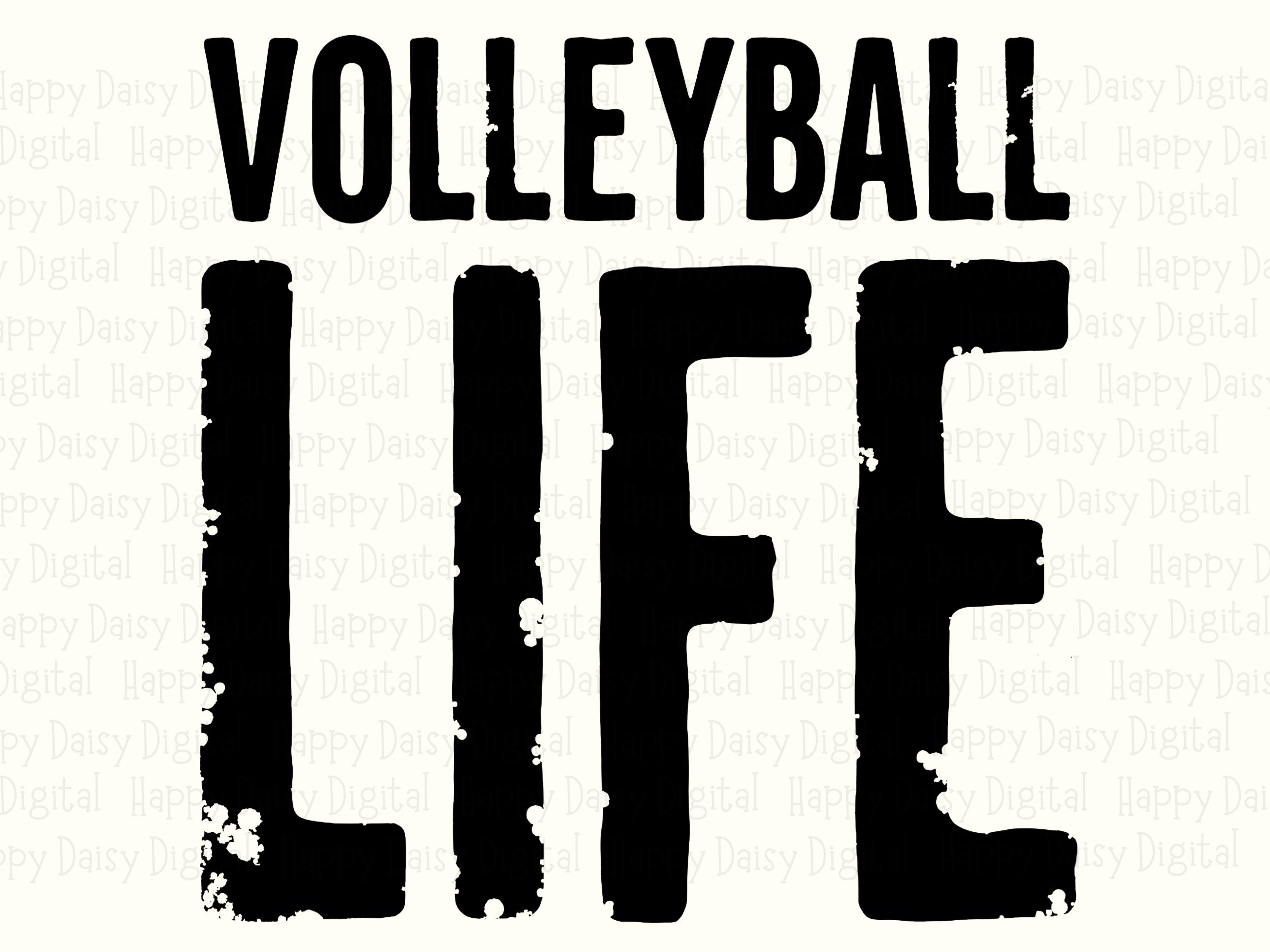 Volleyball Life PNG Volleyball Life Design Bold Stacked Text Commercial Use POD - Image 2