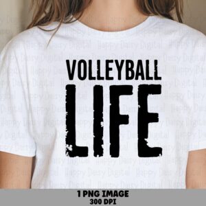 Volleyball Life PNG Volleyball Life Design Bold Stacked Text Commercial Use POD