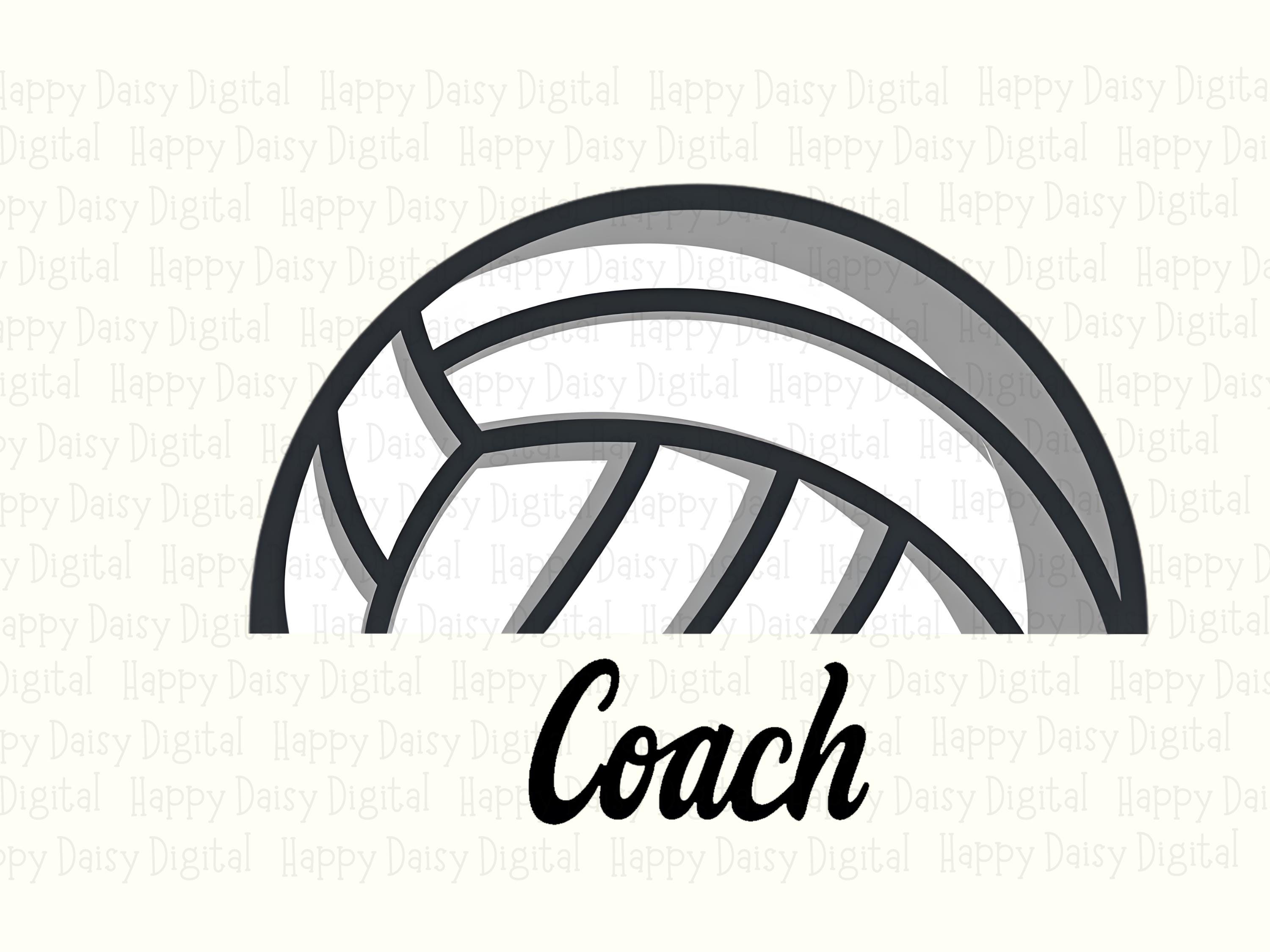 Volleyball Coach PNG Volleyball Coach Design Icon And Text Design Commercial Use POD - Image 2