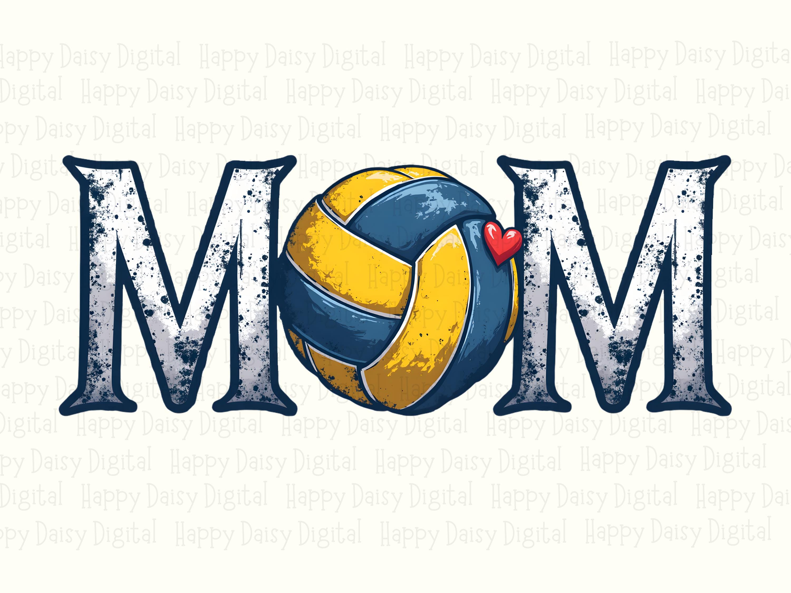 Mom PNG Mom Volleyball Gold Design Gold Accent Design Commercial Use POD - Image 2