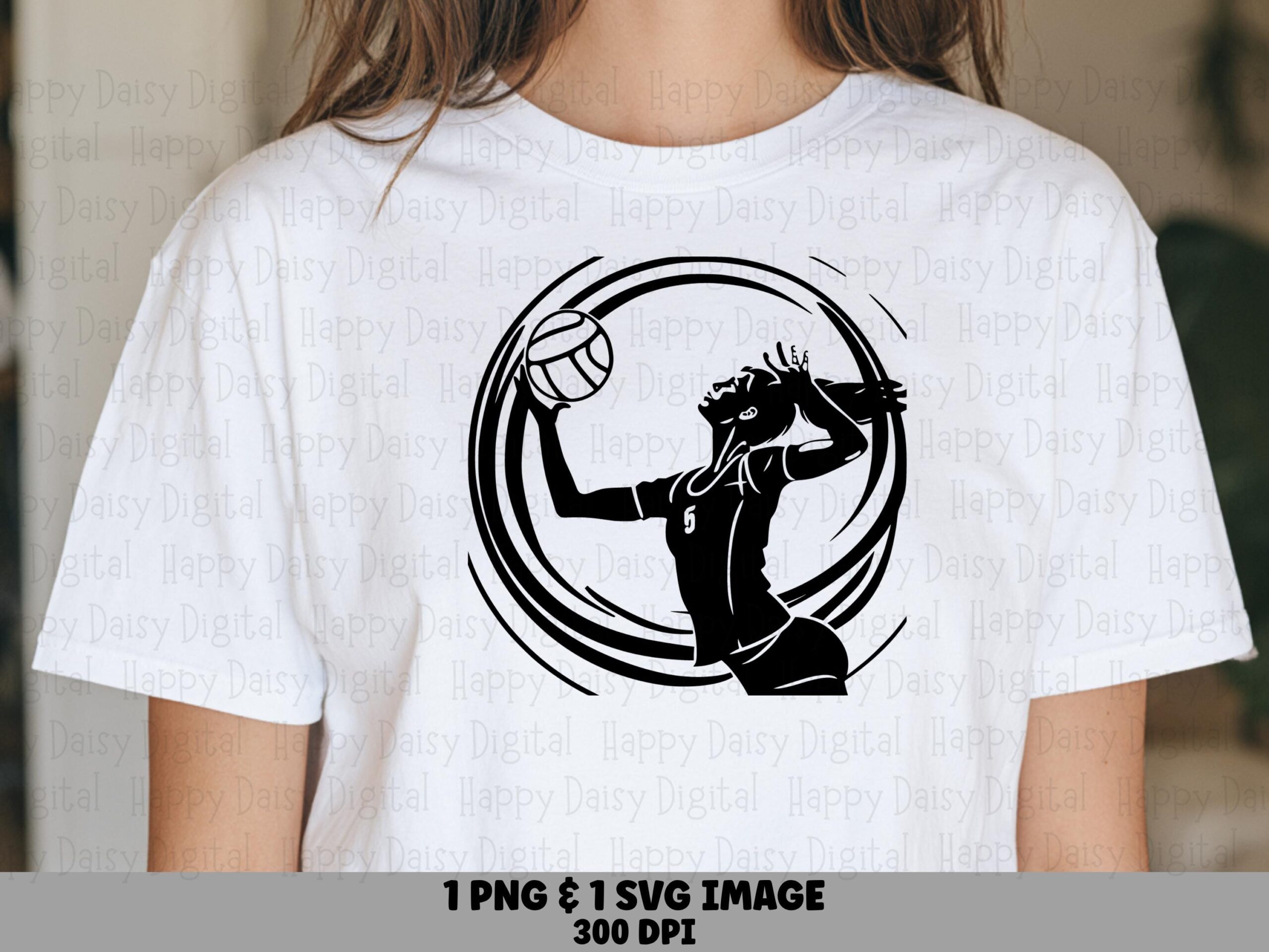 Volleyball Player SVG PNG Volleyball Player Silhouette Action Pose Illustration Cricut Silhouette Canva Commercial Use POD