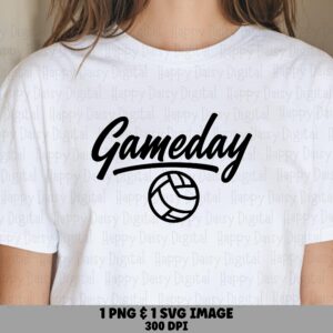 Gameday SVG PNG Gameday Script Design Volleyball Icon Design Cricut Silhouette Canva Commercial Use POD