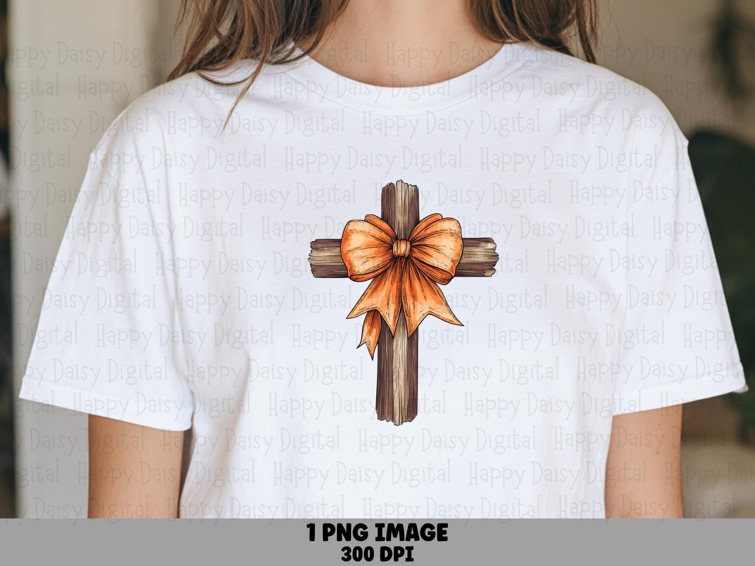 Fall Cross With Bow PNG Fall Cross Design Gingham Bow Accent Sublimation Design Commercial Use POD