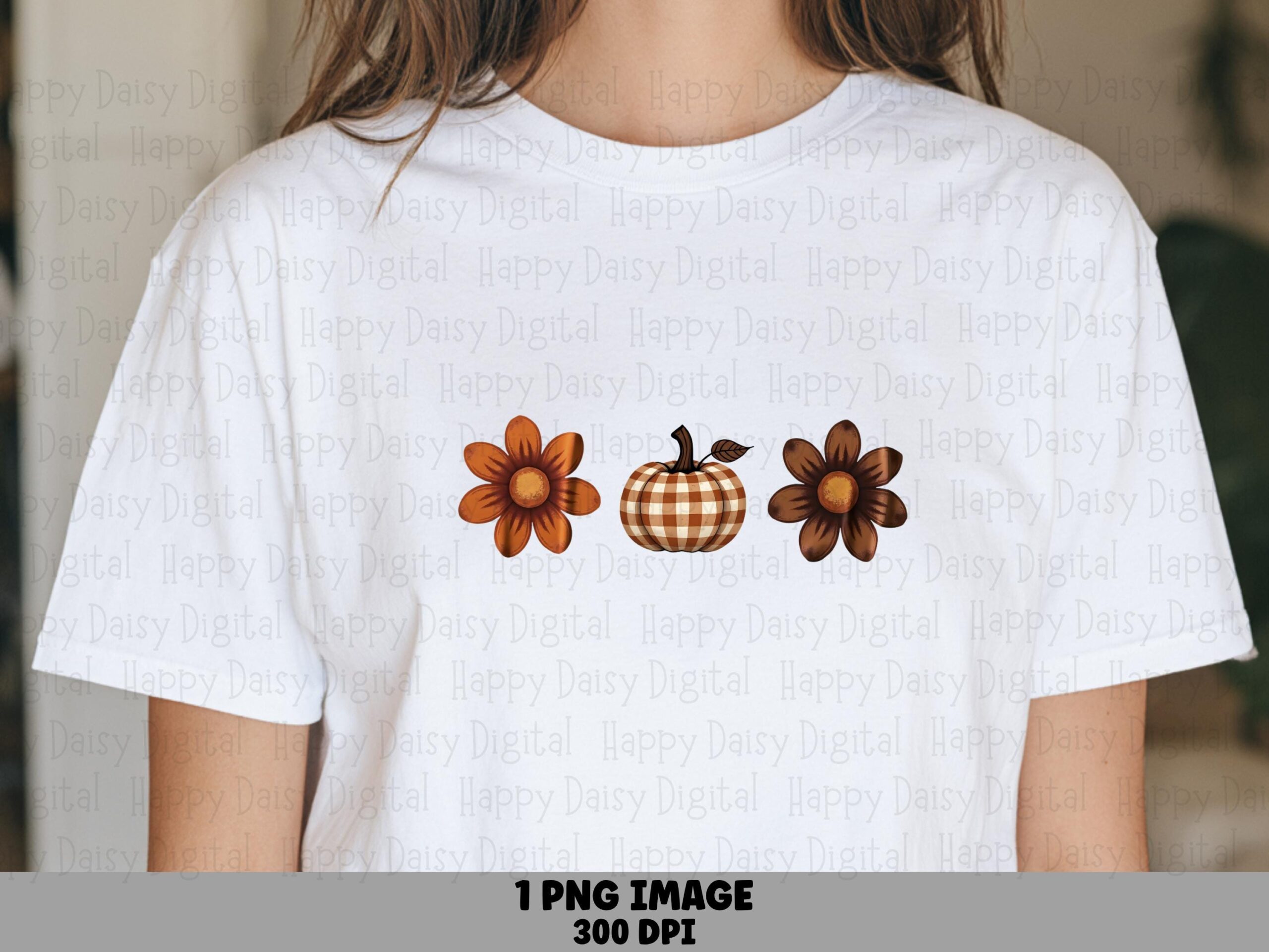 Gingham Flower Duo PNG Gingham Flower Design Small Icon Illustration Sublimation Design Commercial Use POD
