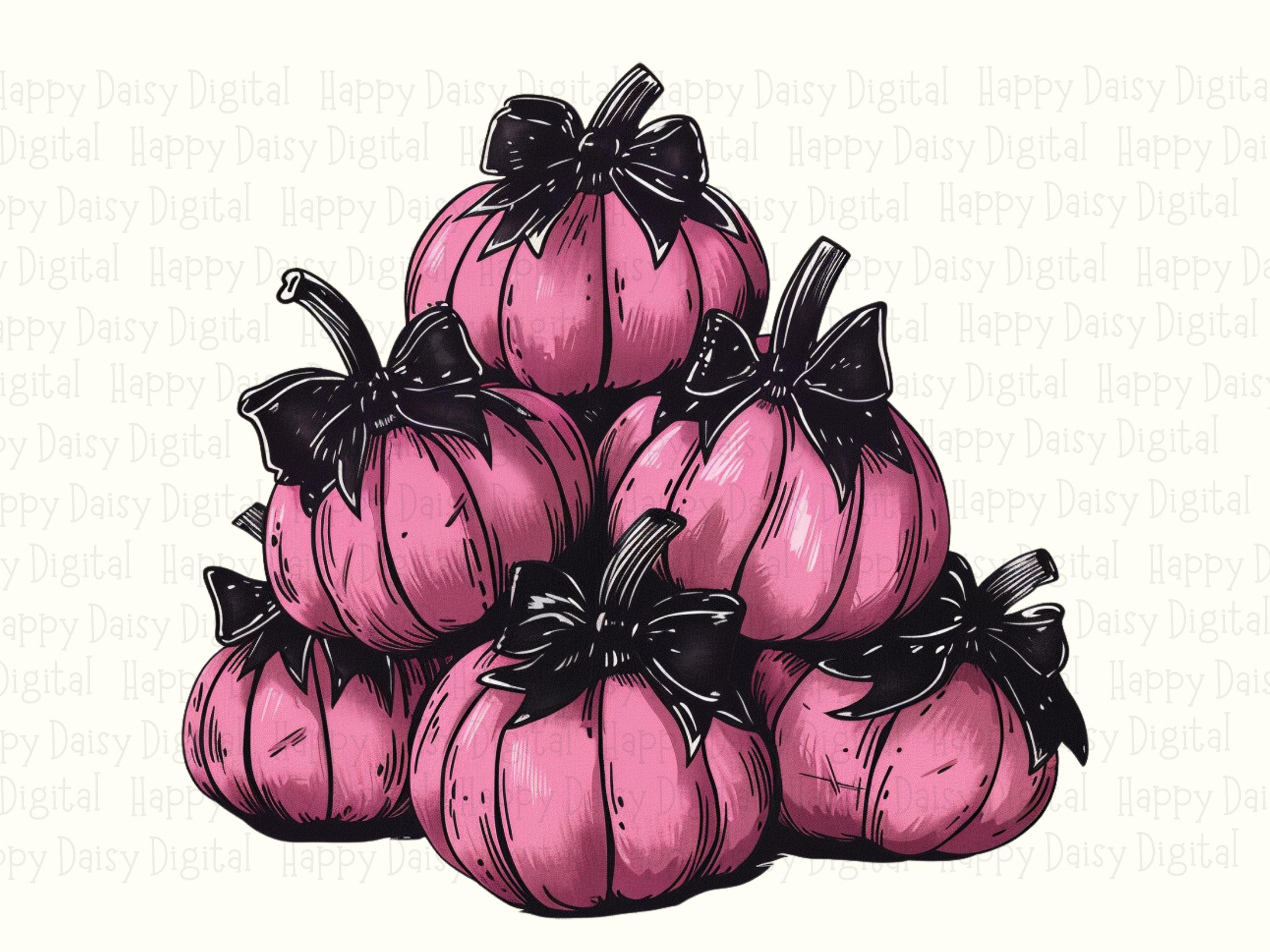 Stacked Pink Pumpkins PNG Pink Pumpkin Design Stacked Pumpkins Sublimation Design Commercial Use POD - Image 2