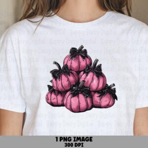 Stacked Pink Pumpkins PNG Pink Pumpkin Design Stacked Pumpkins Sublimation Design Commercial Use POD
