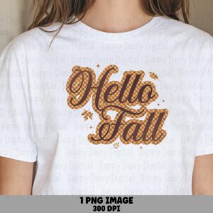 Hello Fall PNG Hello Fall Design Script Text Sublimation Design Commercial Use POD