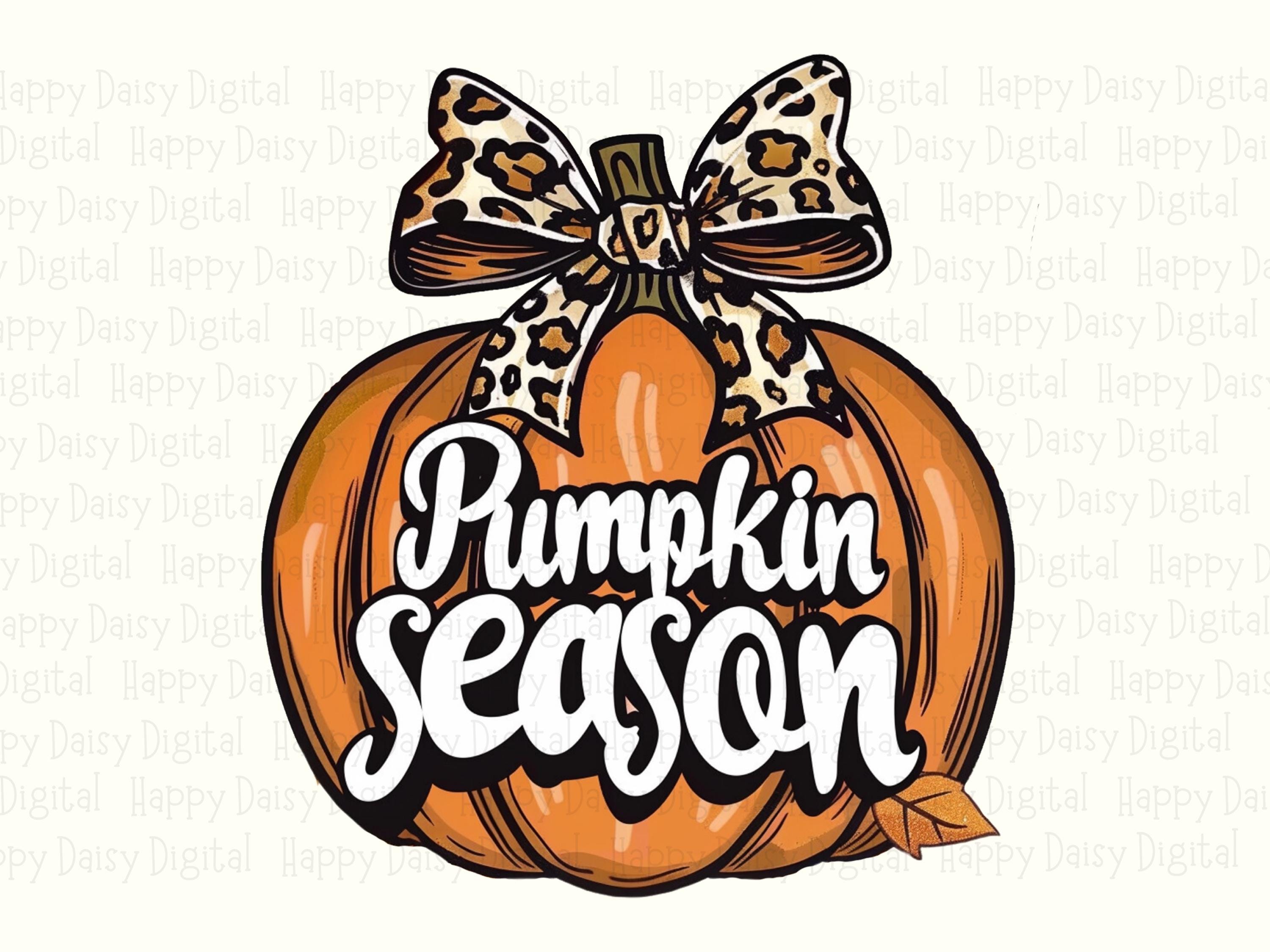 Pumpkin Season PNG Pumpkin Season Design Bow Accent Sublimation Design Commercial Use POD - Image 2