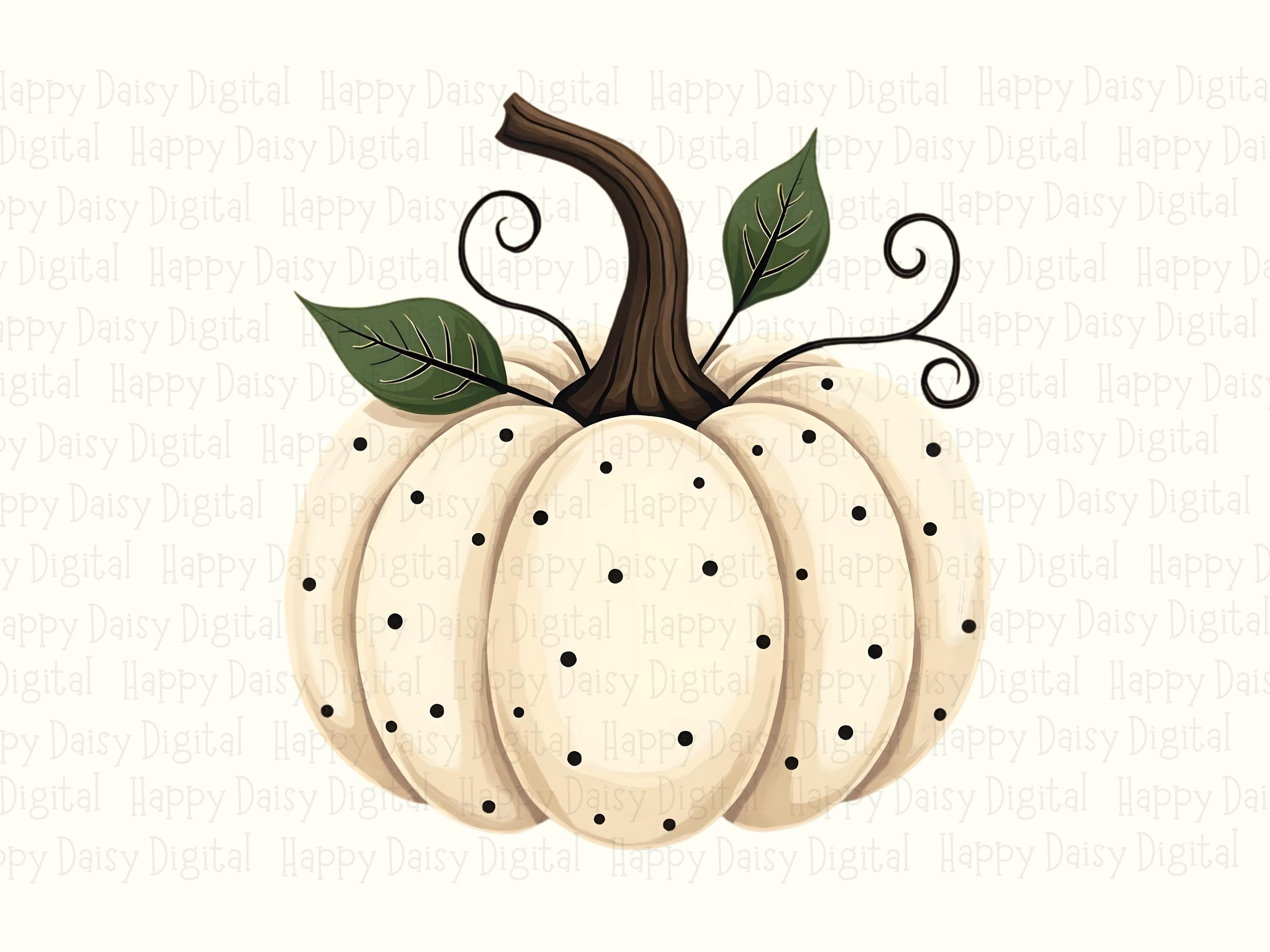 Cream Pumpkin With Vine PNG Cream Pumpkin Design Vine Illustration Sublimation Design Commercial Use POD - Image 2