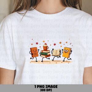 Pumpkin Spice Characters PNG Pumpkin Spice Characters Dancing Illustration Sublimation Design Commercial Use POD