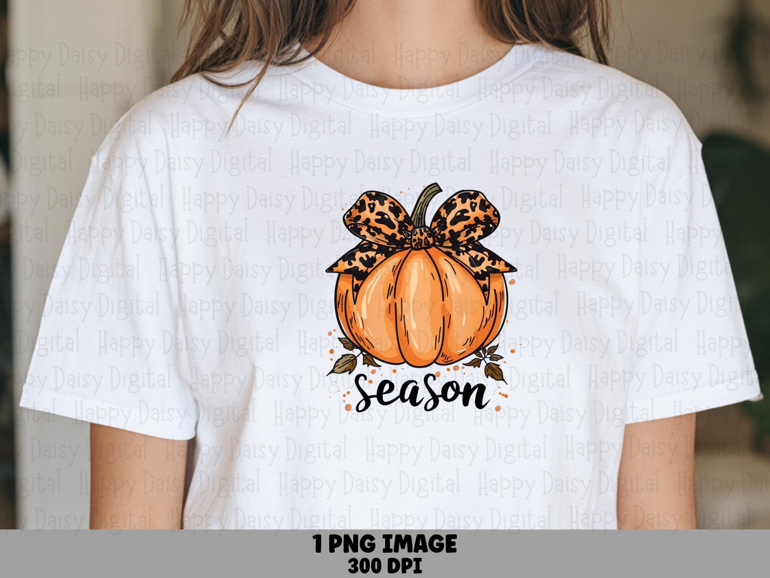 Season PNG Season Pumpkin Design Leopard Bow Accent Sublimation Design Commercial Use POD