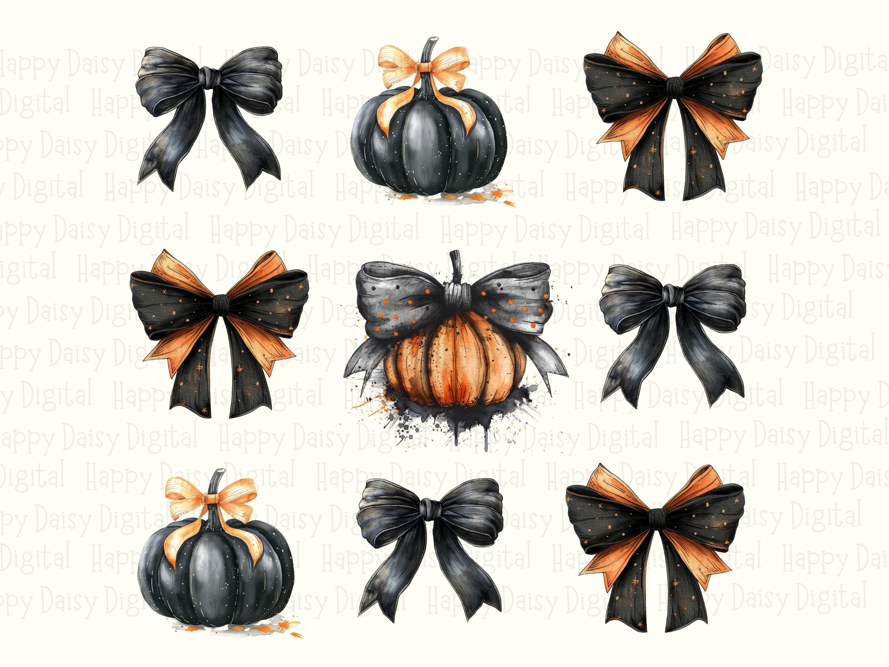 Bow Pumpkin Grid PNG Bow Pumpkin Grid Fall Pattern Design Sublimation Design Commercial Use POD - Image 2