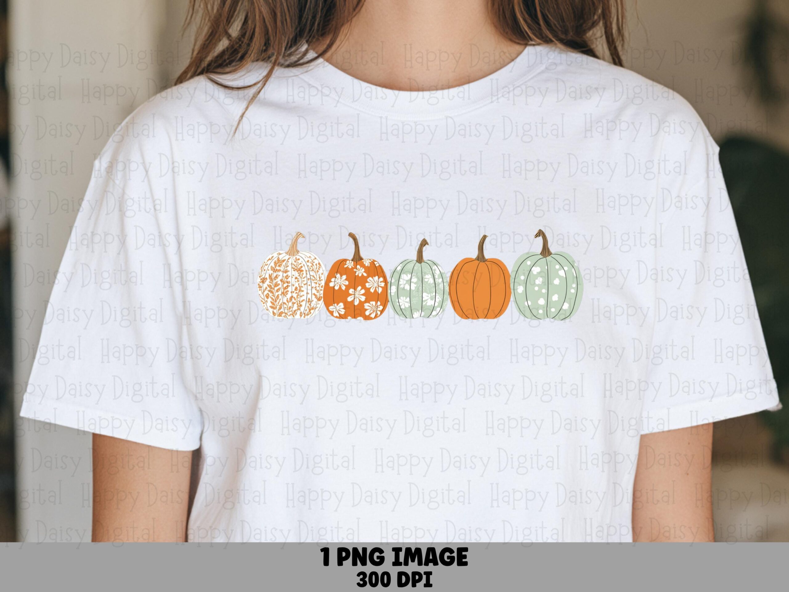 Pastel Pumpkin Row PNG Pastel Pumpkin Row Fall Illustration Sublimation Design Commercial Use POD
