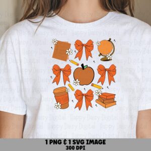 Back To School Fall Icons SVG PNG Back To School Design Fall Icon Grid Cricut Silhouette Canva Commercial Use POD