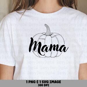 Mama Pumpkin SVG PNG Mama Pumpkin Design Script Text Cricut Silhouette Canva Commercial Use POD