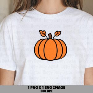 Fall Leaf Pumpkin SVG PNG Fall Leaf Pumpkin Autumn Illustration Cricut Silhouette Canva Commercial Use POD
