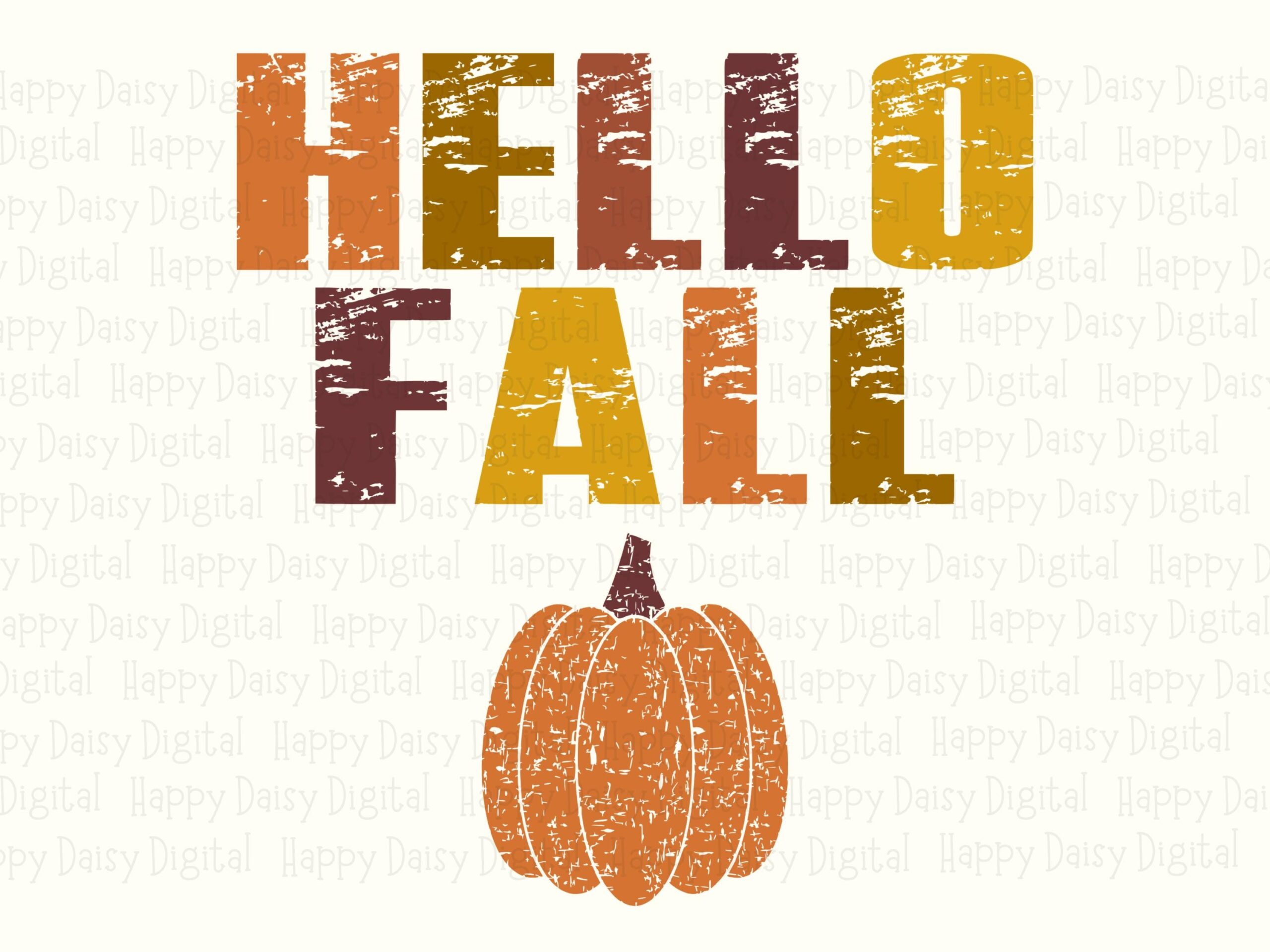 Hello Fall SVG PNG Hello Fall Design Colorful Bold Text Cricut Silhouette Canva Commercial Use POD - Image 2
