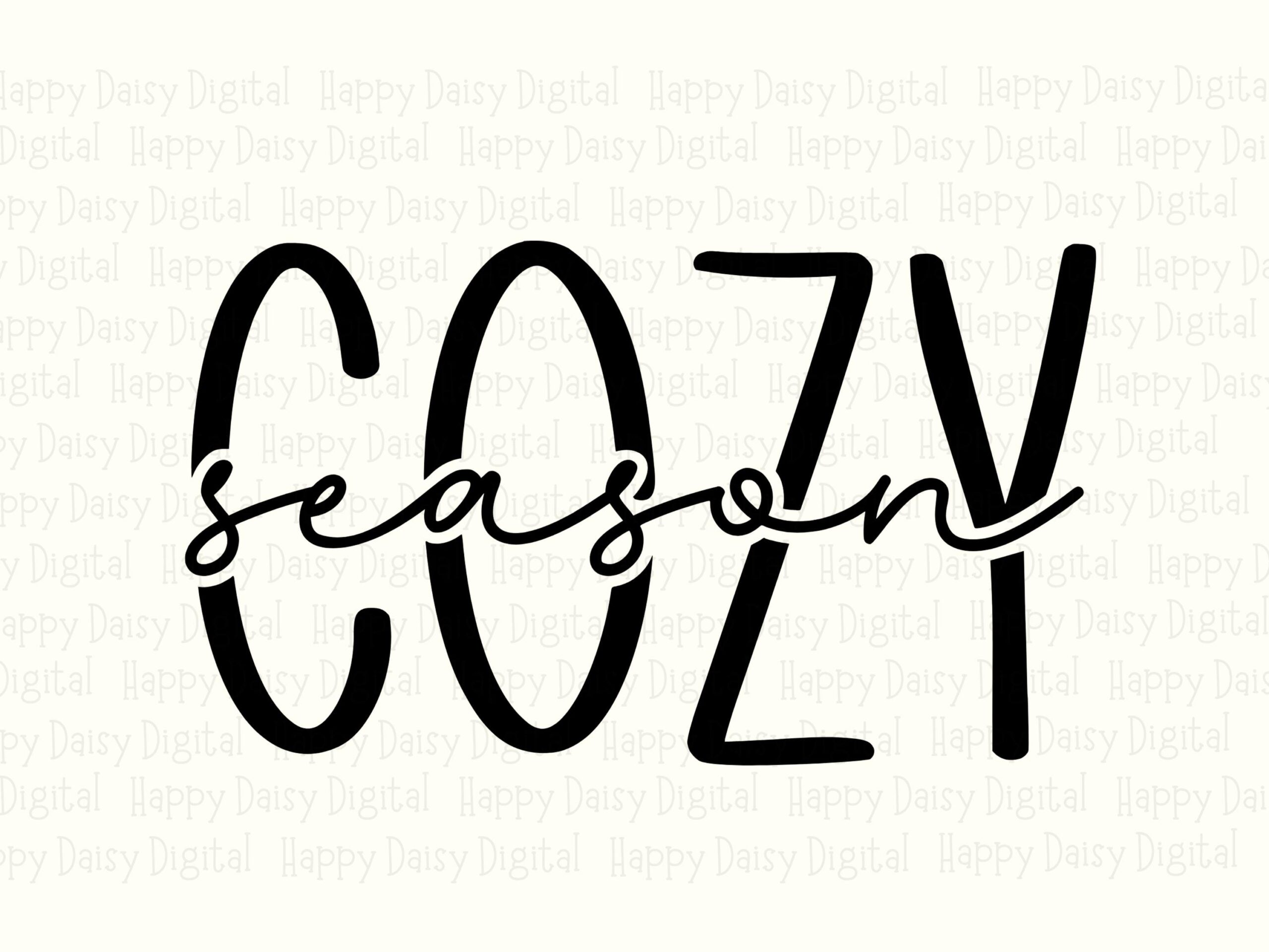 Cozy Season SVG PNG Cozy Season Design Script And Bold Text Cricut Silhouette Canva Commercial Use POD - Image 2