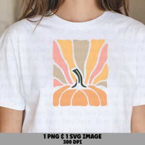 Retro Sunburst Pumpkin SVG PNG Retro Sunburst Pumpkin Fall Illustration Cricut Silhouette Canva Commercial Use POD
