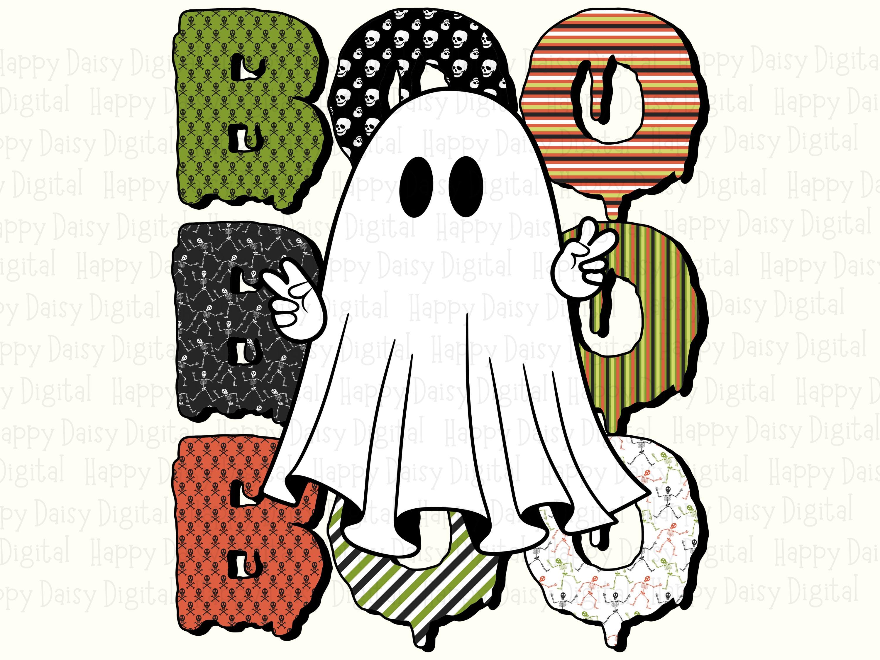 Boo PNG Boo Ghost Design Patterned Text Sublimation Design Commercial Use POD - Image 2