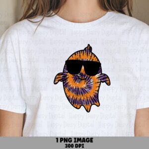 Tie Dye Ghost PNG Spooky Ghost Design Ghost Illustration Sublimation Design Commercial Use POD