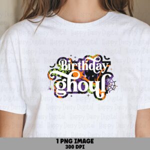 Birthday Ghoul PNG Birthday Ghoul Design Colorful Bubble Text Sublimation Design Commercial Use POD